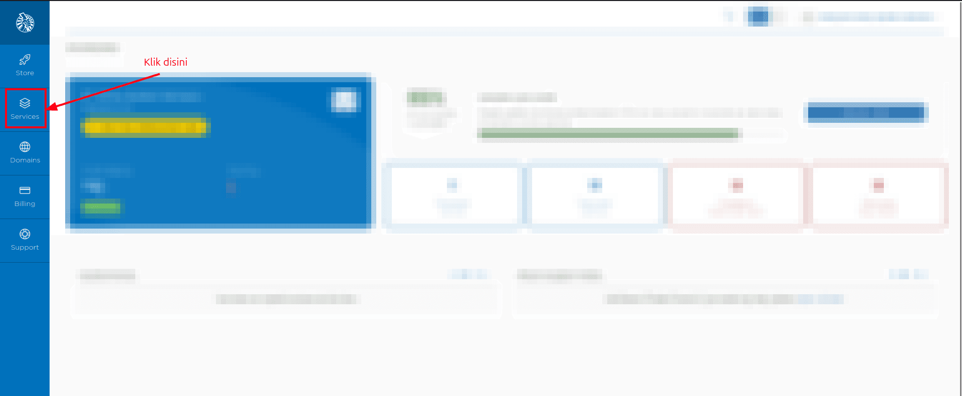 Navigasi ke menu Services