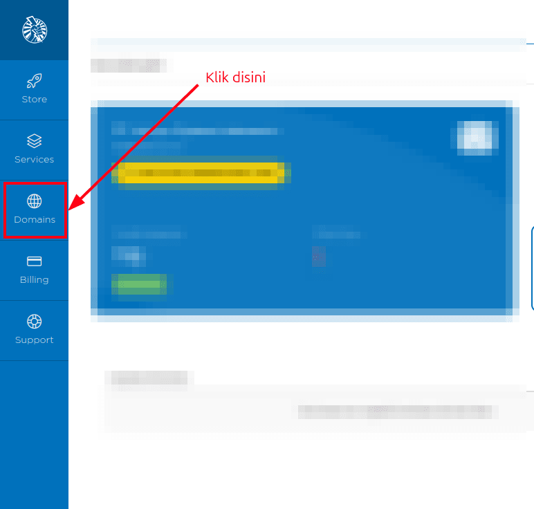 Navigasi ke menu Domains